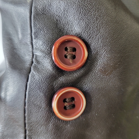 Vintage Mens J Riggings Leather Blazer Dark Brown Size 42 - Picture 11 of 16